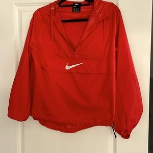 Red Nike Rain Jacket with Hood